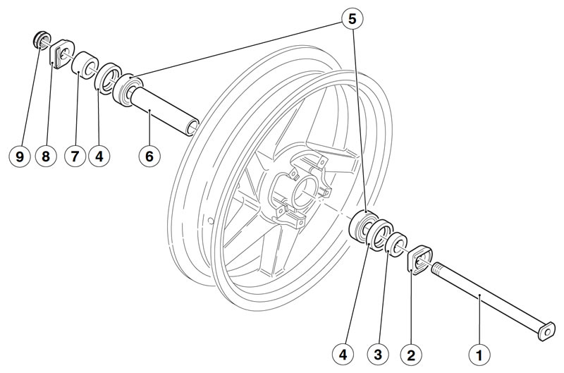 10. Rear wheel spindle; 11. Left chain slider;…