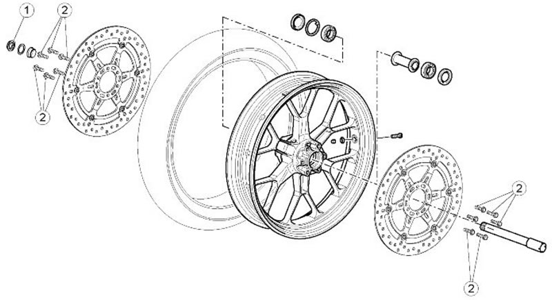 Tightening torques — front wheel