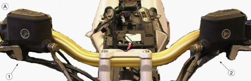 1. Right switch cable harness; 2. Left switch…