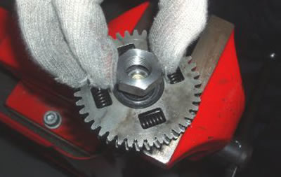 Unscrew and remove the nut.