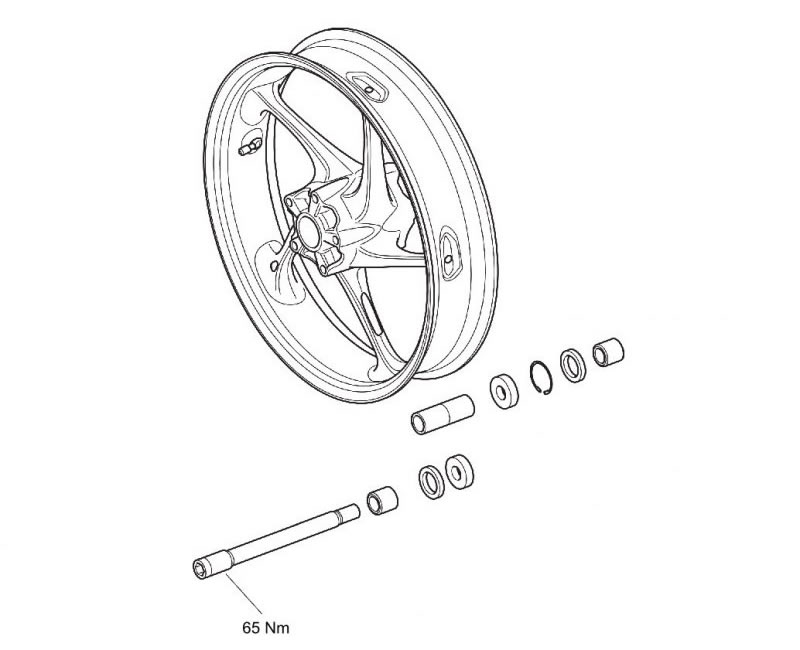 Wheel Rim Exploded View Front and rear wheel — exploded view (Triumph Street Triple 765, 4 ...