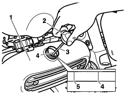 1. Oil tank; 2. Oil tank cap; 3. Dipstick; 4.…