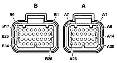 ECM connector pin numbering
