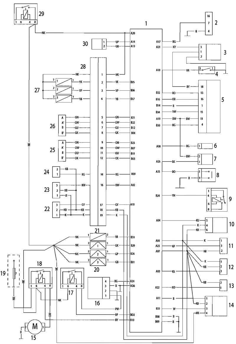 The small connector's pins are prefixed A and the…